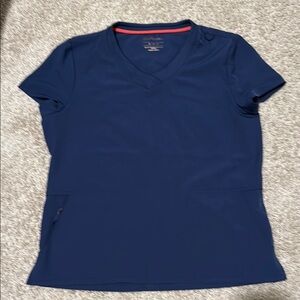 Fitted Navy Blue scrub with Pink Detail